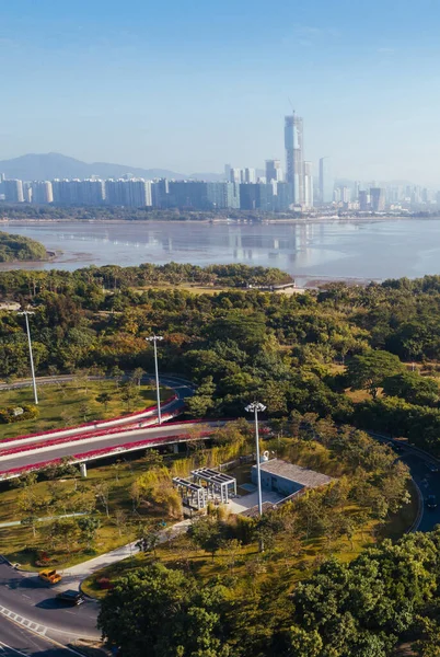 Vista Aérea Del Paisaje Ciudad Shenzhen China —  Fotos de Stock
