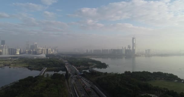 Pemandangan Udara Shenzhen City China — Stok Video