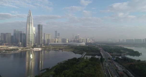 Vista Aérea Paisagem Cidade Shenzhen China — Vídeo de Stock