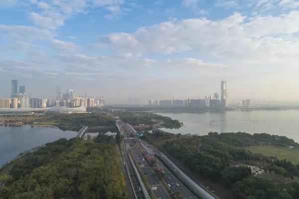 中国深圳市风景的空中景观 — 图库照片