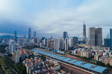 Shenzhen şehrinin havadan manzarası, Çin