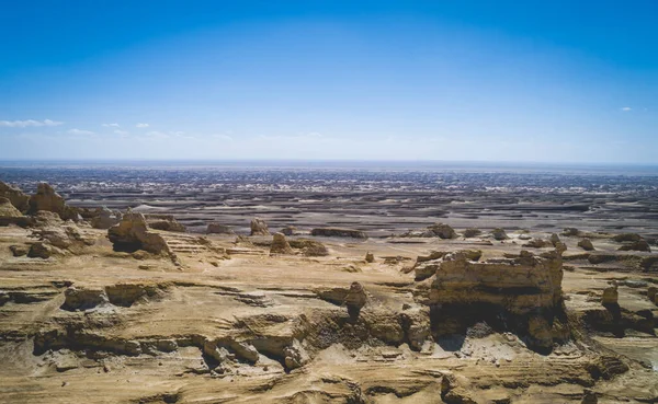Aerial View Landscape Desert Blue Sky — Stockfoto