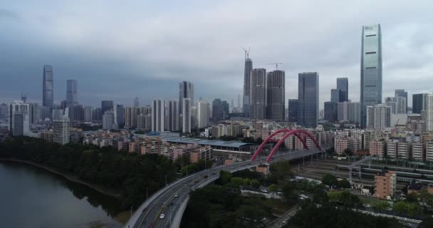 Moderní Pohled Krajinu Městě Shenzhen Čína — Stock video