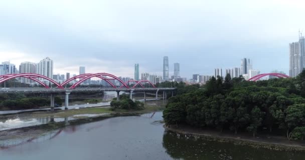 Vista Moderna Paisagem Cidade Shenzhen China — Vídeo de Stock