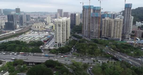 Veduta Aerea Del Paesaggio Nella Città Shenzhen Cina — Video Stock