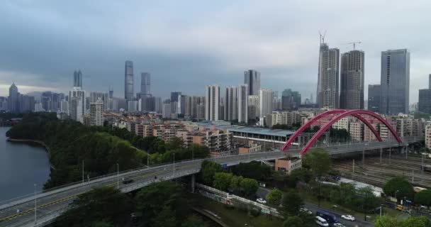 Vista Moderna Paisagem Cidade Shenzhen China — Vídeo de Stock