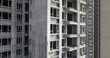 Çin 'deki çok katlı apartman inşaatının havadan görüntüsü