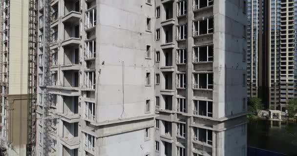 Luftaufnahme Einer Mehrstöckigen Wohnungsbaustelle China — Stockvideo