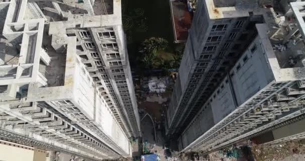 Vue Aérienne Site Construction Appartements Plusieurs Étages Chine — Video