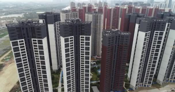 Повітряний Вид Багатоповерхового Житлового Будівництва Китаї — стокове відео
