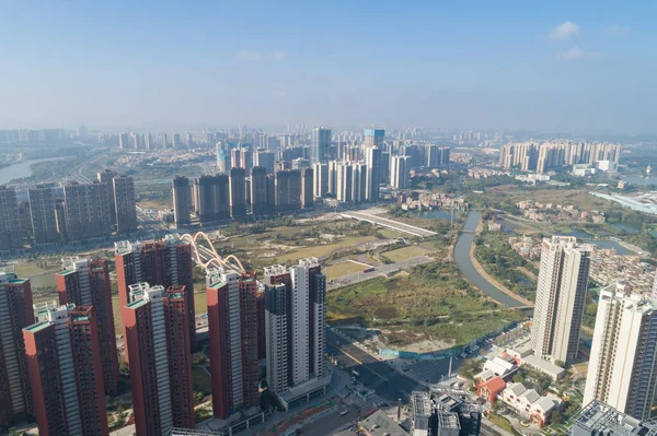 Luchtfoto Van Multistory Appartement Bouwplaats China — Stockfoto