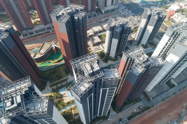 Vista Aérea Del Sitio Construcción Apartamentos Varios Pisos China — Foto de Stock