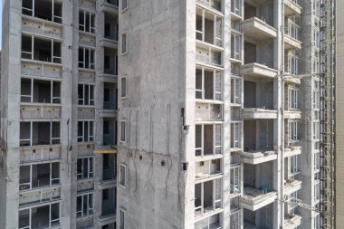 Çin 'deki çok katlı apartman inşaatının havadan görüntüsü
