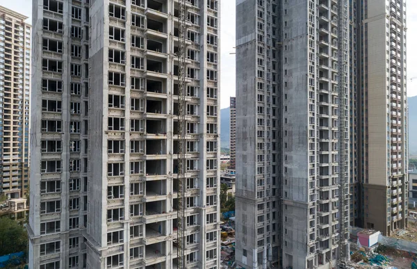 Luchtfoto Van Multistory Appartement Bouwplaats China — Stockfoto