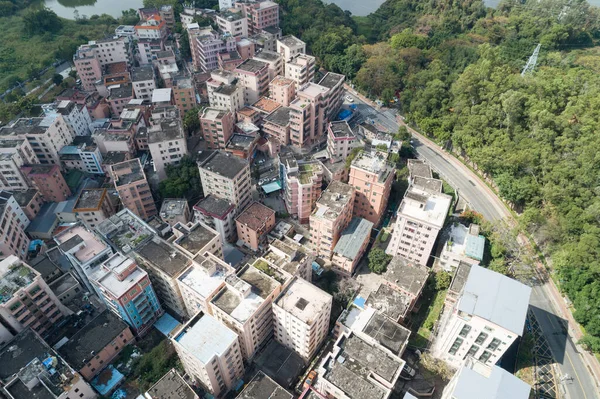 Widok Lotu Ptaka Miasto Shenzhen Chiny — Zdjęcie stockowe