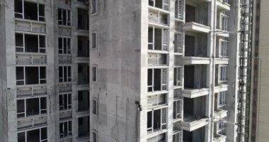 Çin 'deki çok katlı apartman inşaatının havadan görüntüsü