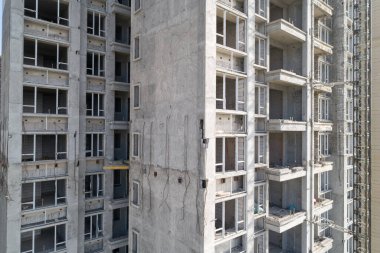 Çin 'deki çok katlı apartman inşaatının havadan görüntüsü