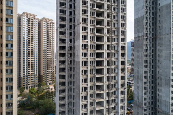 Vista Aérea Del Sitio Construcción Apartamentos Varios Pisos China — Foto de Stock