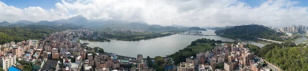 Letecký Pohled Městskou Vesnici Krajiny Městě Shenzhen Čína — Stock fotografie