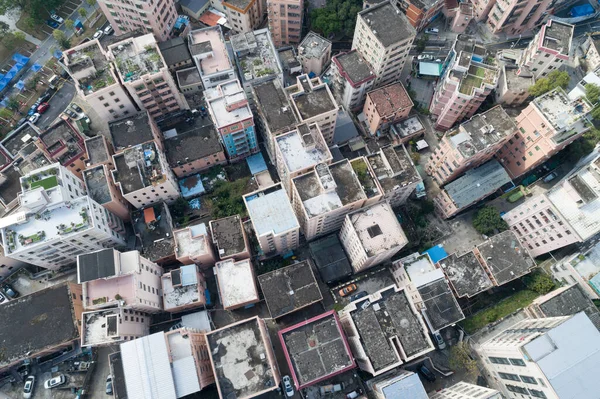 Luchtfoto Van Stedelijk Dorpslandschap Shenzhen Stad China — Stockfoto