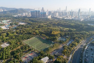 Shenzhen şehrinin havadan manzarası, Çin
