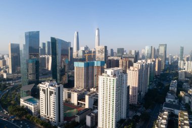 Shenzhen şehrinin havadan manzarası, Çin