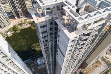 Çin 'deki inşaat alanının havadan görünüşü