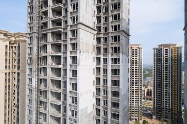 Çin 'deki inşaat alanının havadan görünüşü