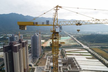 Çin 'deki inşaat alanının havadan görünüşü