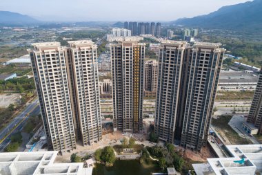 Çin 'deki inşaat alanının havadan görünüşü