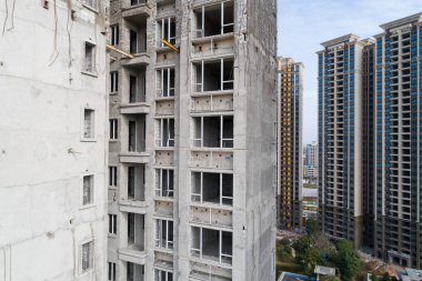 Çin 'deki inşaat alanının havadan görünüşü