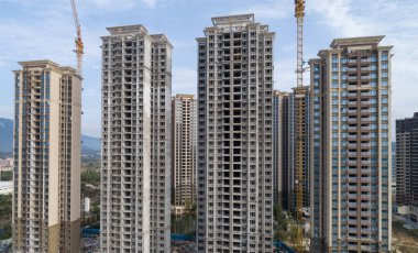 Çin 'deki inşaat alanının havadan görünüşü