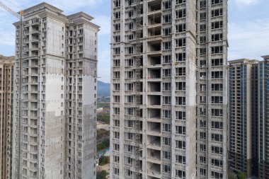 Çin 'deki inşaat alanının havadan görünüşü