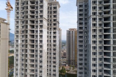 Çin 'deki inşaat alanının havadan görünüşü