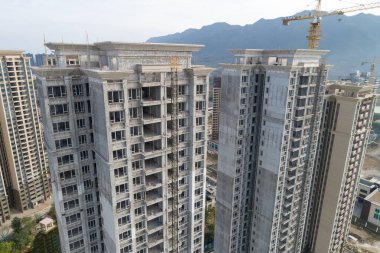 Çin 'deki inşaat alanının havadan görünüşü