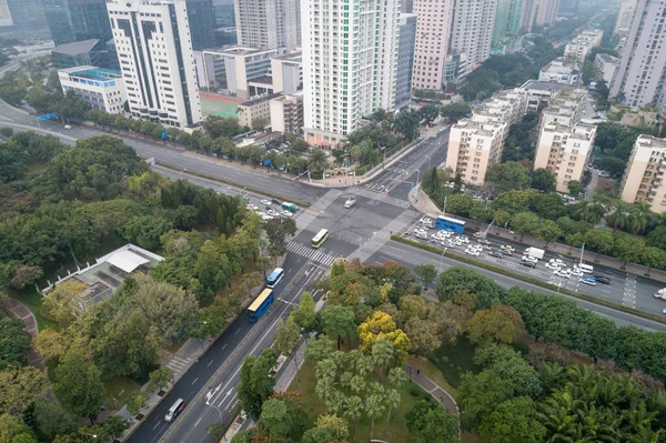 Luchtfoto Van Landschap Shenzhen Stad China — Stockfoto