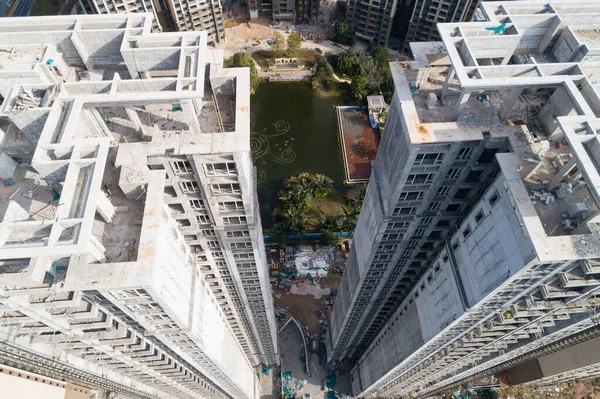 Vista Aérea Del Sitio Construcción Apartamentos China — Foto de Stock