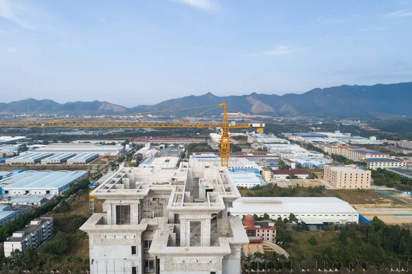 Luchtfoto Van Appartement Bouwplaats China — Stockfoto