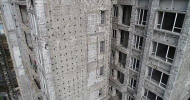 Çin 'deki çok katlı apartman inşaatının havadan görüntüsü