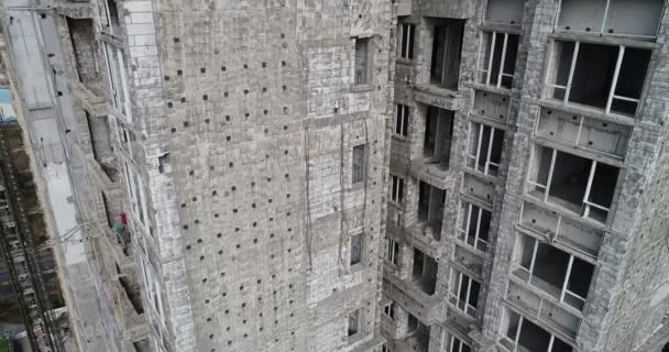 Vista Aérea Del Sitio Construcción Apartamentos Varios Pisos China — Vídeos de Stock
