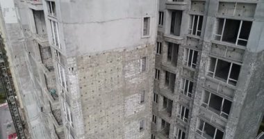 Çin 'deki çok katlı apartman inşaatının havadan görüntüsü