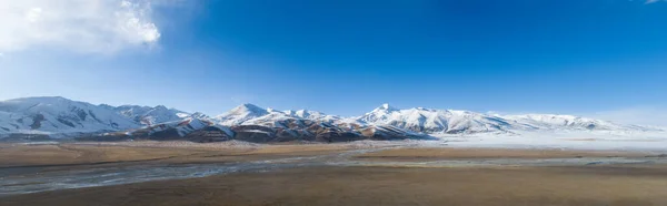 Flygfoto Över Vinterlandskapet Tibet Kina — Stockfoto