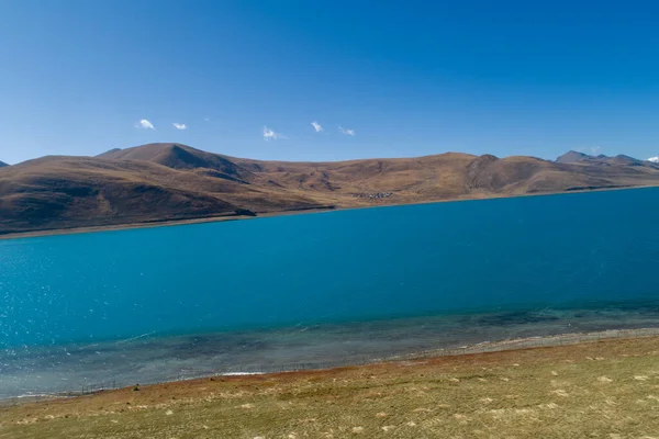 Letecký Pohled Jezero Yamdrok Tibetském Porcelánu — Stock fotografie