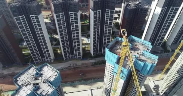 Luftaufnahme Einer Wohnungsbaustelle China — Stockvideo