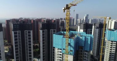 Çin 'deki inşaat alanının havadan görünüşü