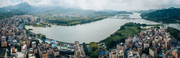 Αεροφωτογραφία Του Αστικού Τοπίου Χωριό Στην Πόλη Shenzhen Κίνα — Φωτογραφία Αρχείου