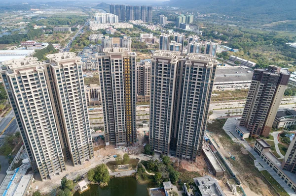 中国のアパート建設現場の空中ビュー — ストック写真