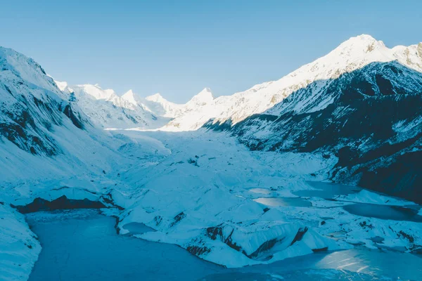 Letecký Pohled Krásnou Sněhovou Krajinu Tibetu Čína — Stock fotografie