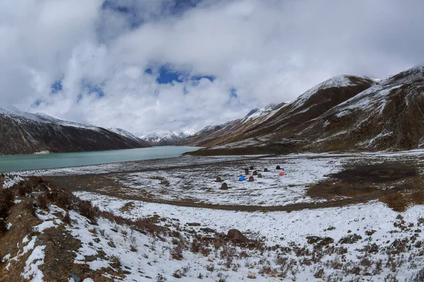 Zimní Krajina Tibetu Čína — Stock fotografie
