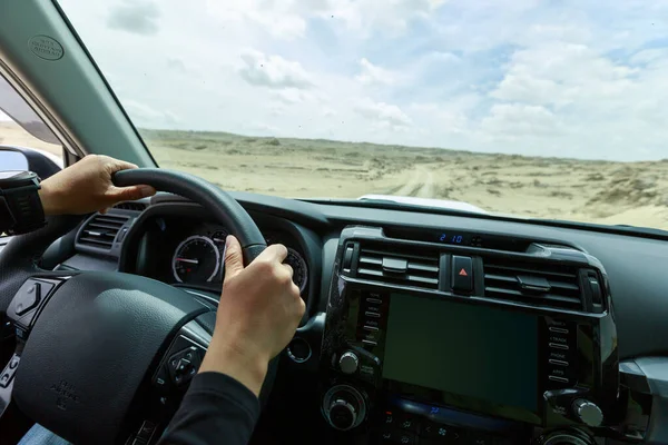 Driving Road Car Desert — Stock Photo, Image